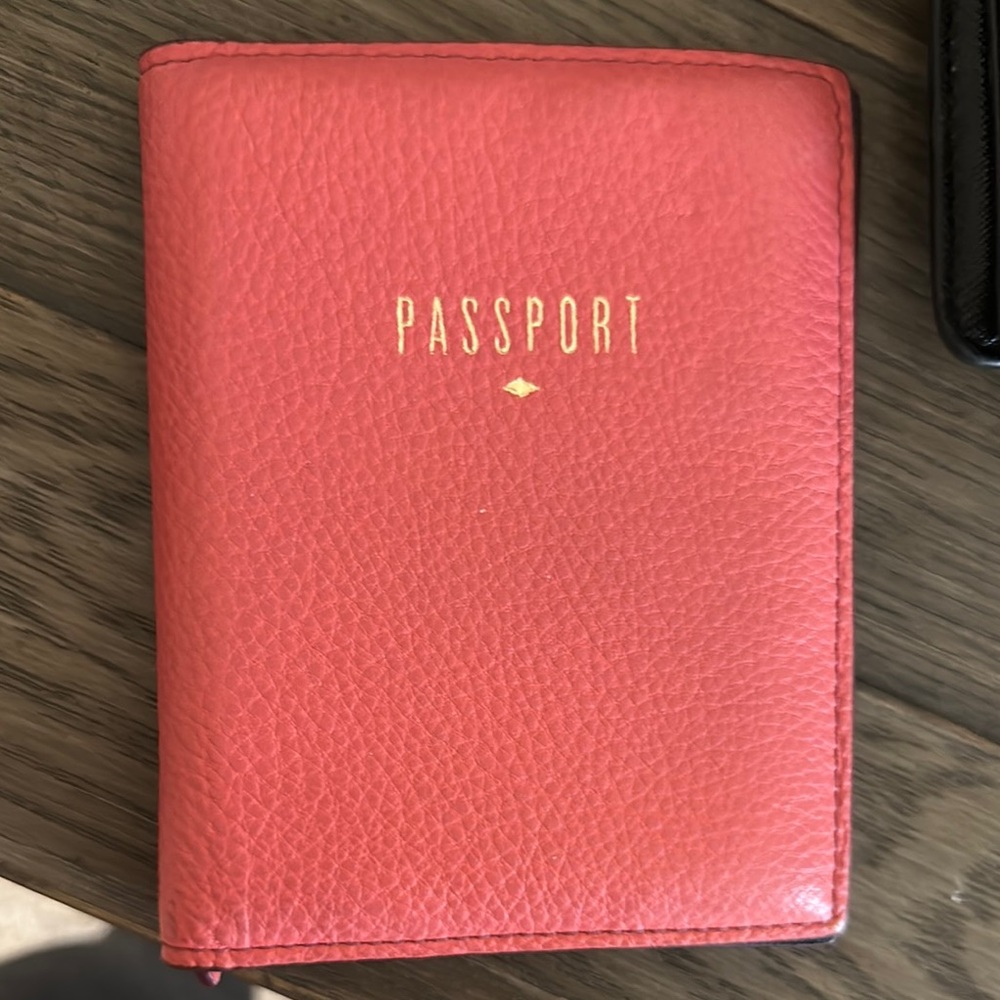 Fossil Pink Passport Holder